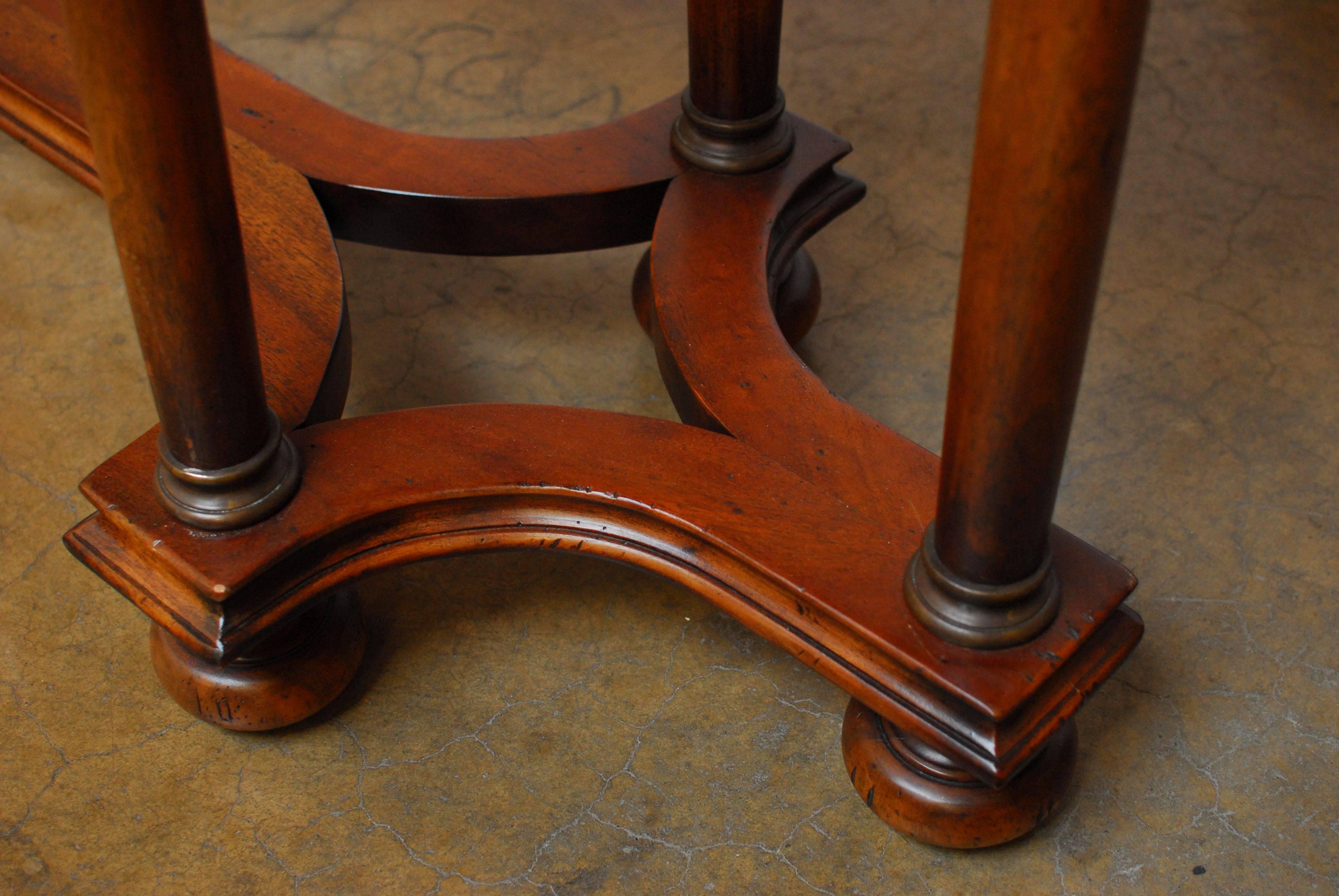 Carved Walnut Marble-Top Console 2