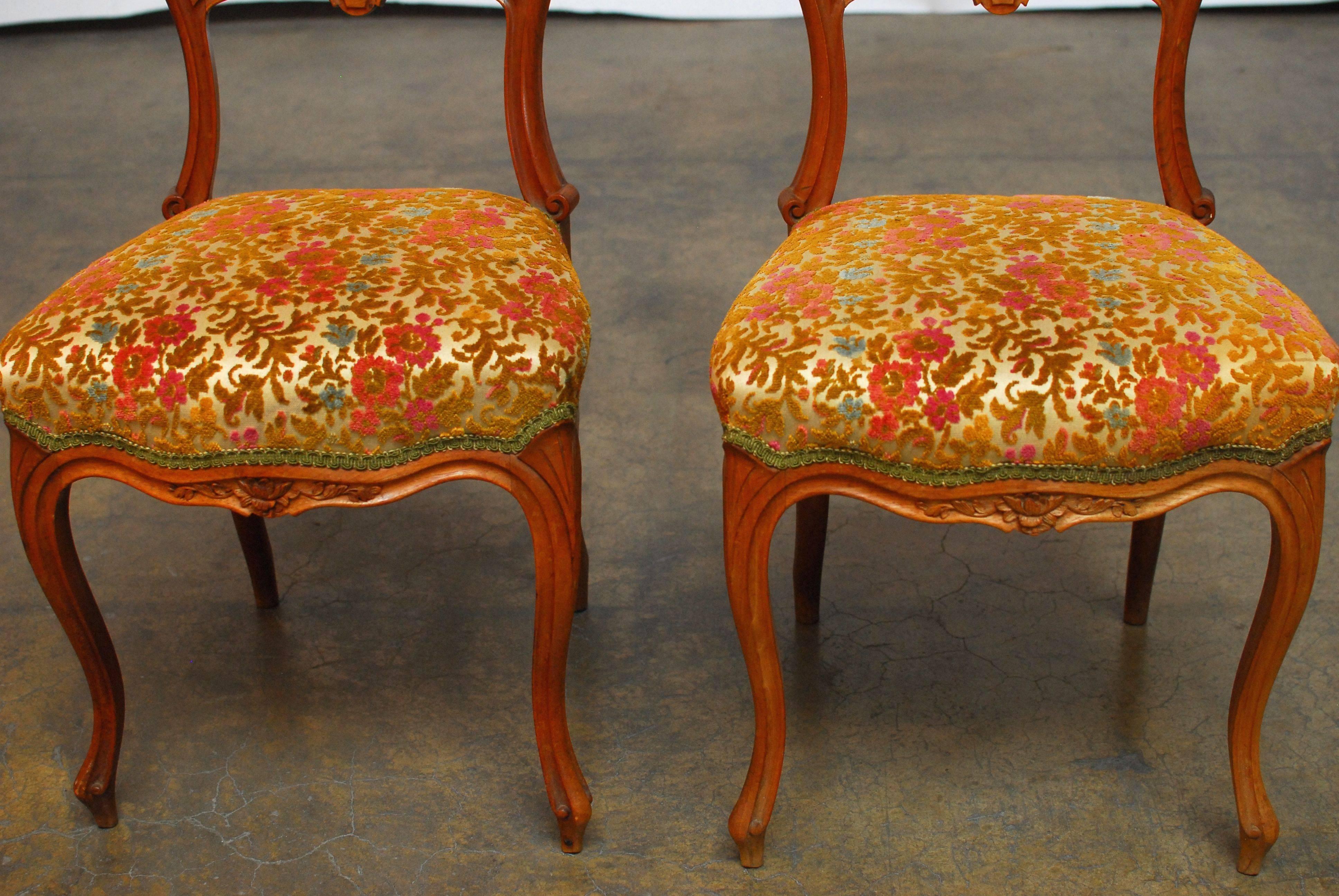 Pair of Petite French Carved Chairs 2