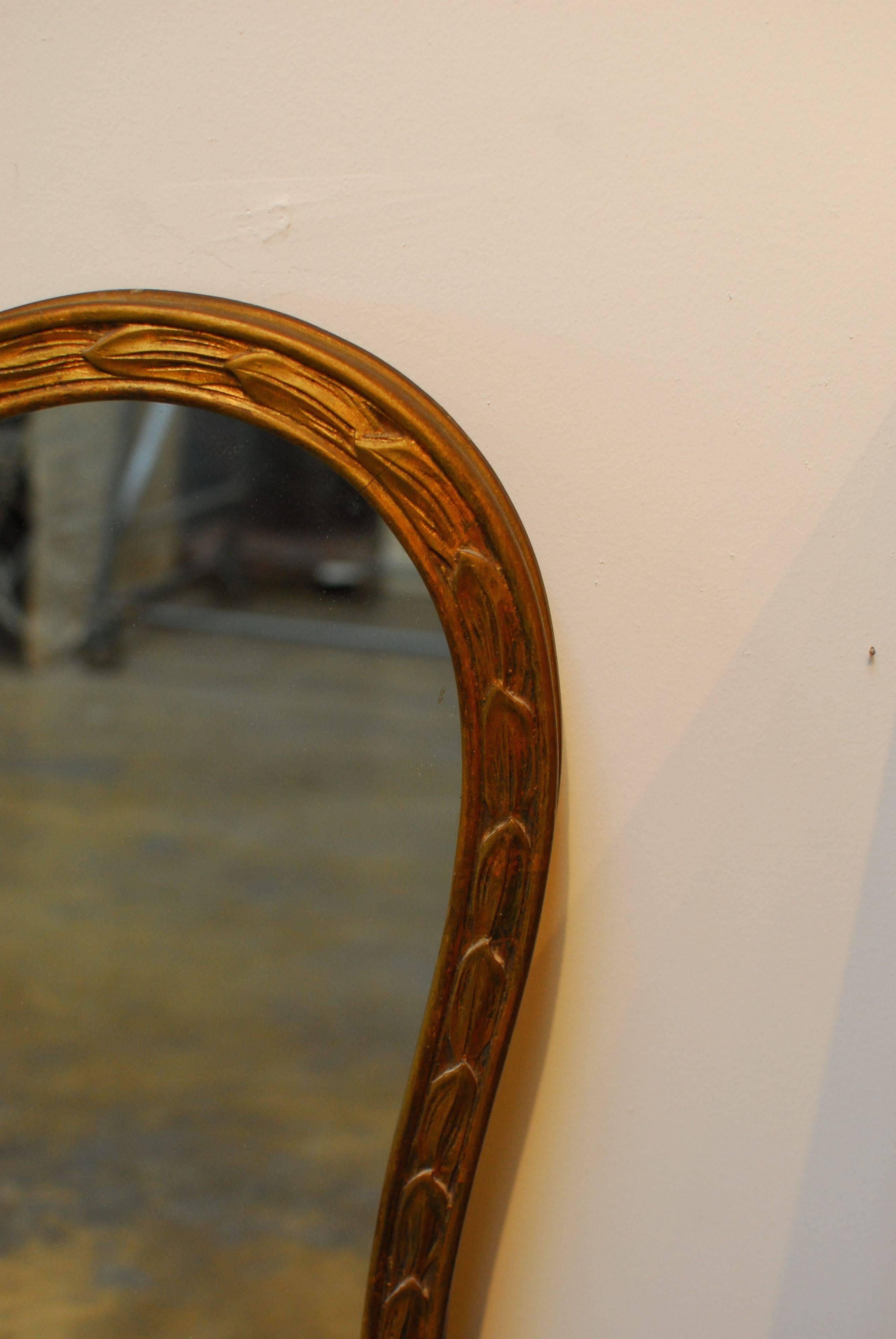 19th Century French Gilt Wood Serpentine Mirror