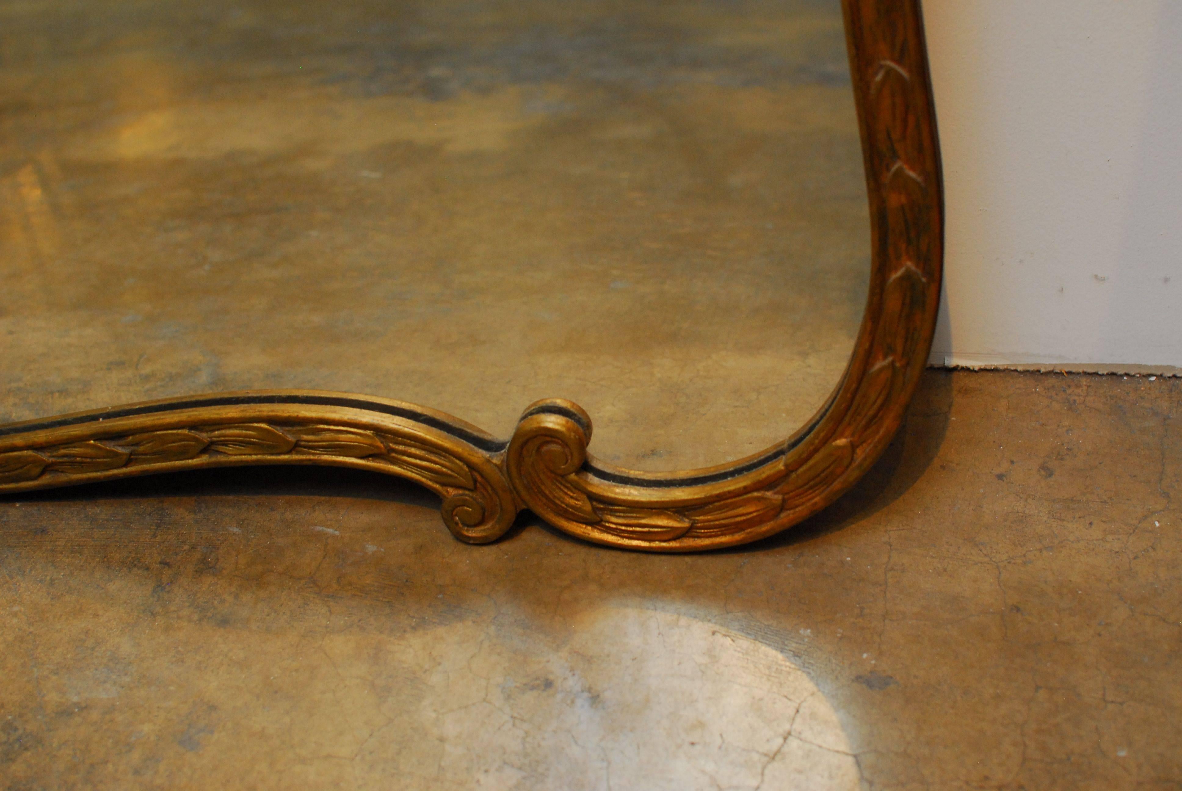 French Gilt Wood Serpentine Mirror 3