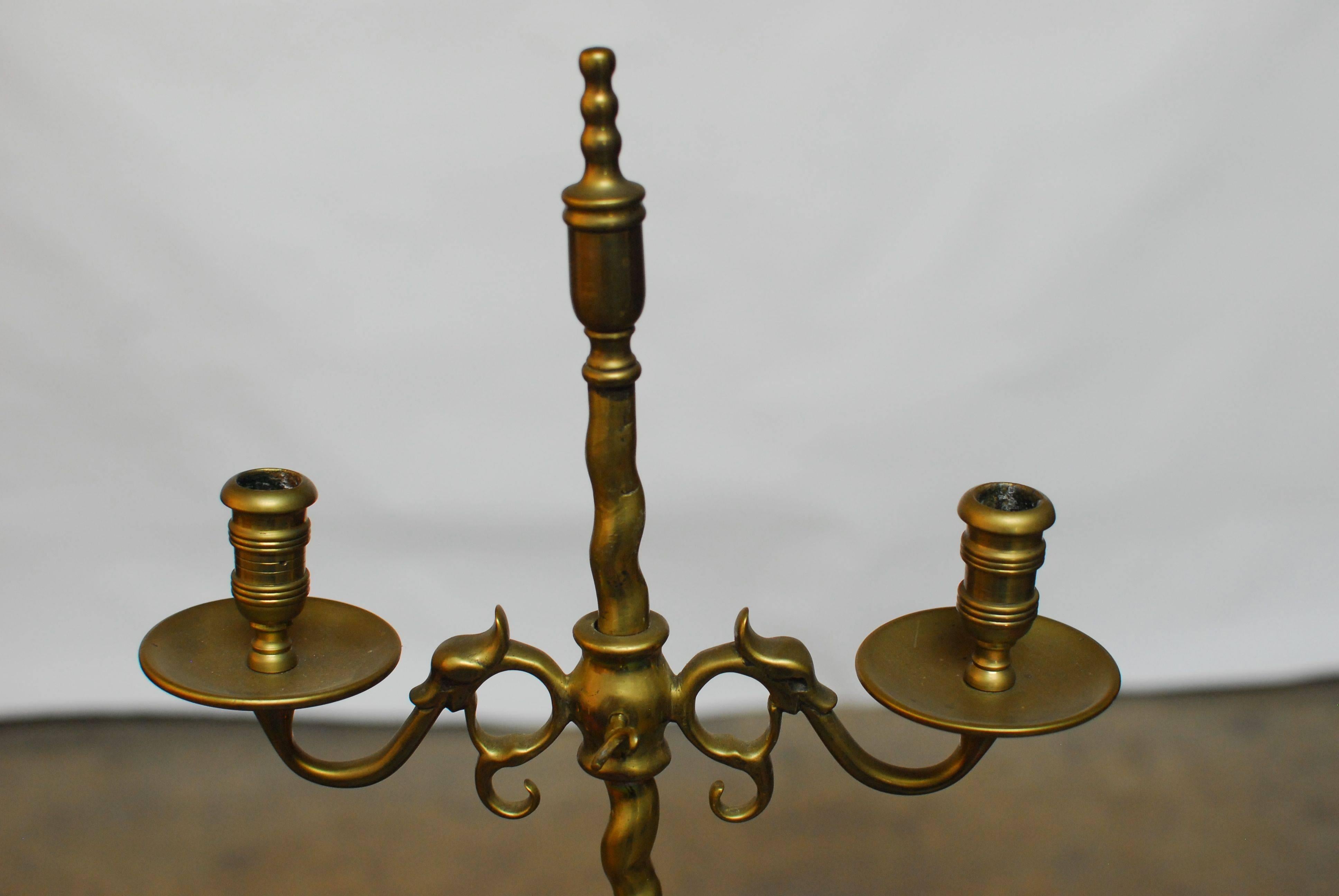 American Brass Fire Tool Stand Attributed to Oscar Bach For Sale