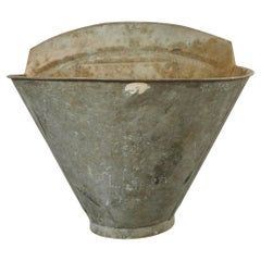 French Zinc Grape Hotte Basket Painted by Ira Yeager