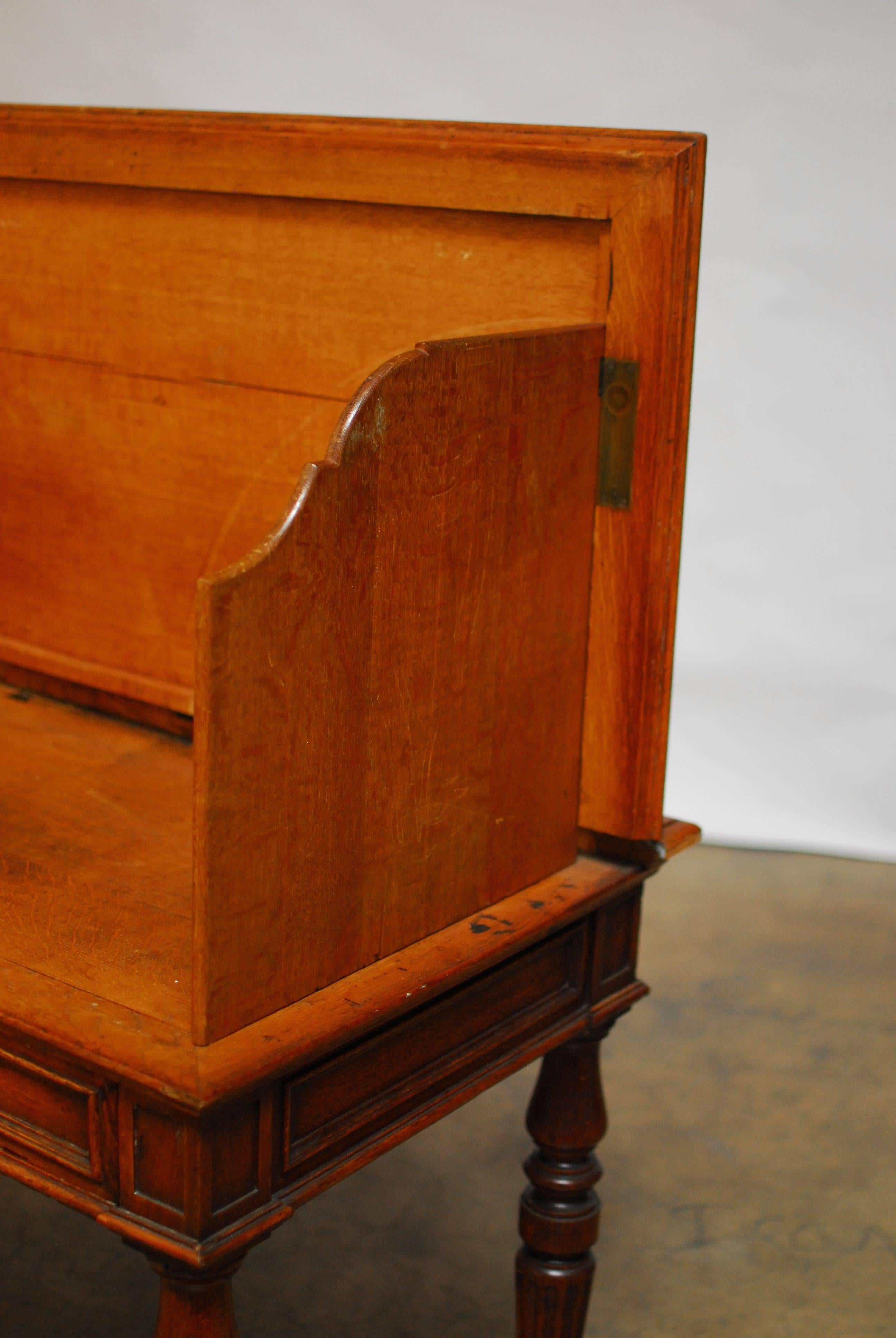 Hand-Crafted 19th Century English Desk with Folding Privacy Walls