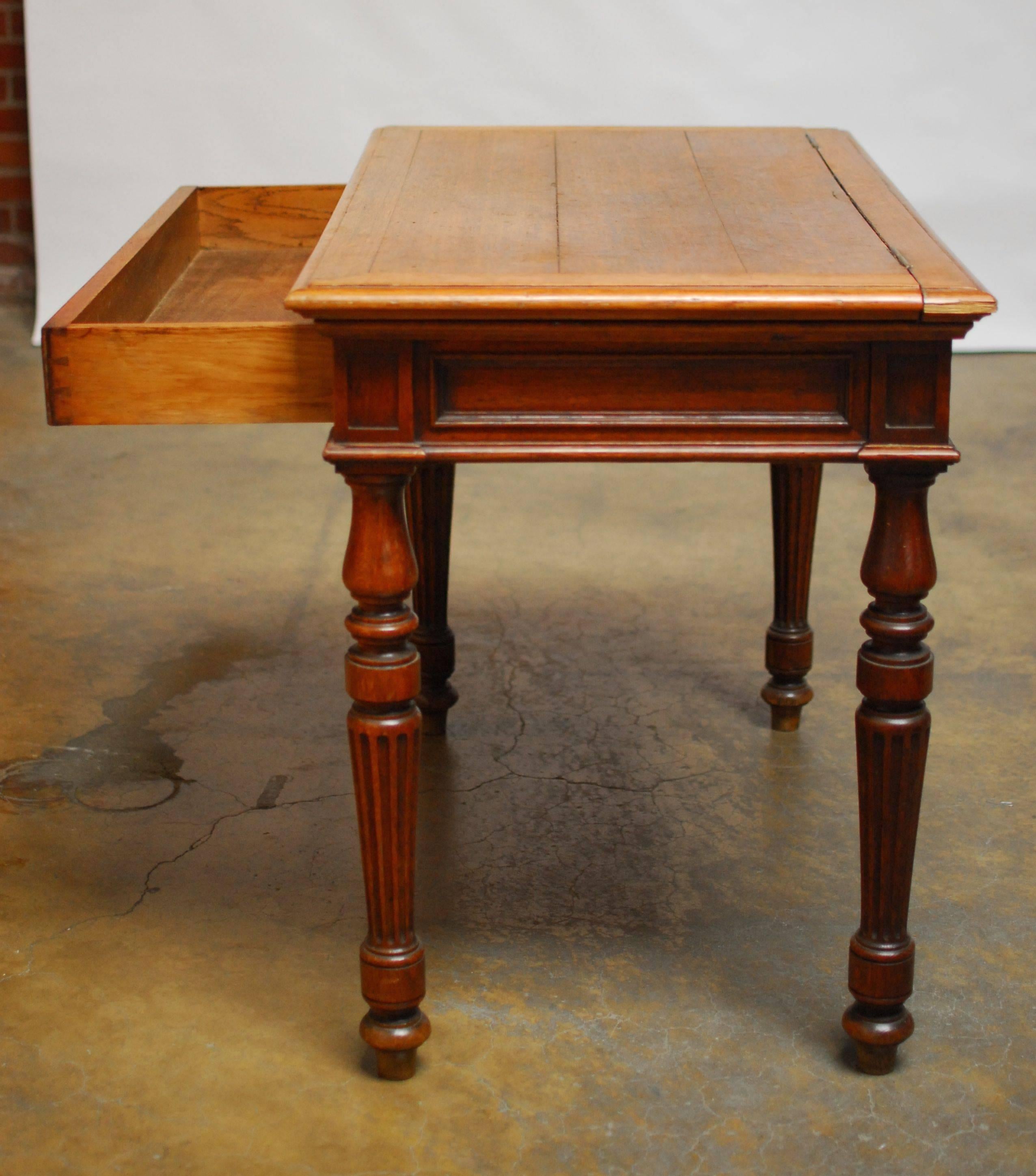 19th Century English Desk with Folding Privacy Walls 2