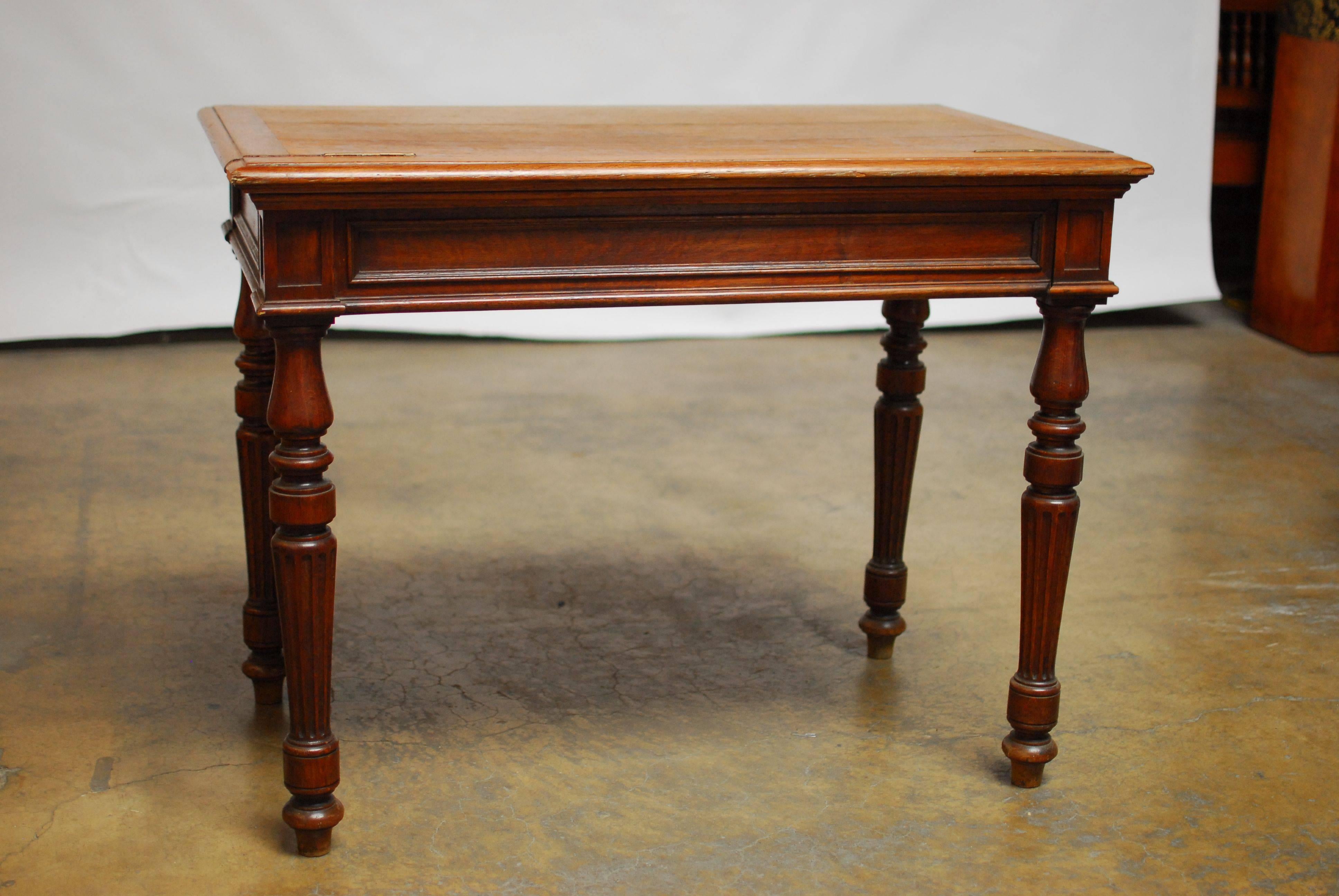 19th Century English Desk with Folding Privacy Walls 4