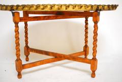 Oval Moroccan Brass Tray Table