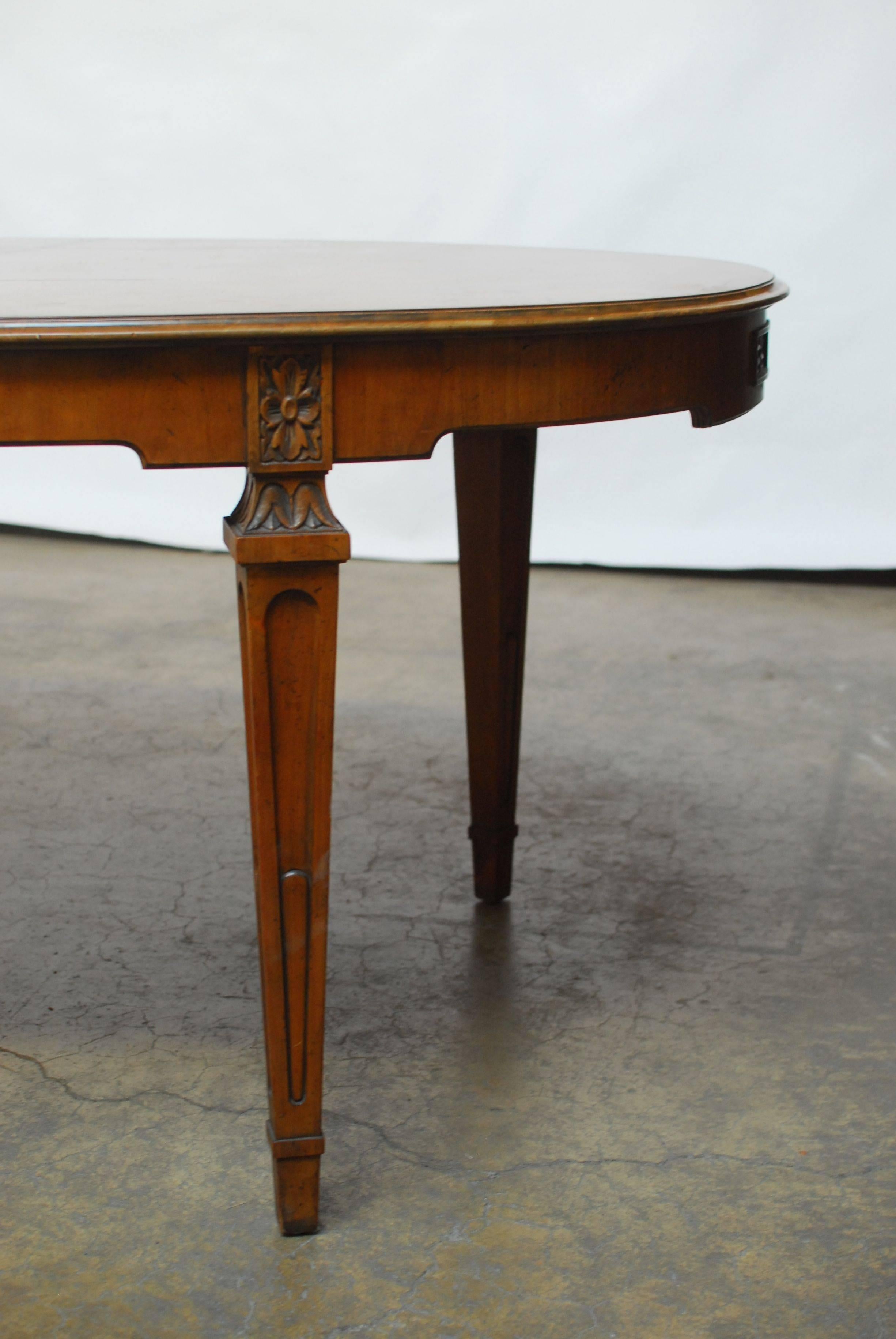 Baker French Collection Walnut Dining Table In Excellent Condition In Rio Vista, CA