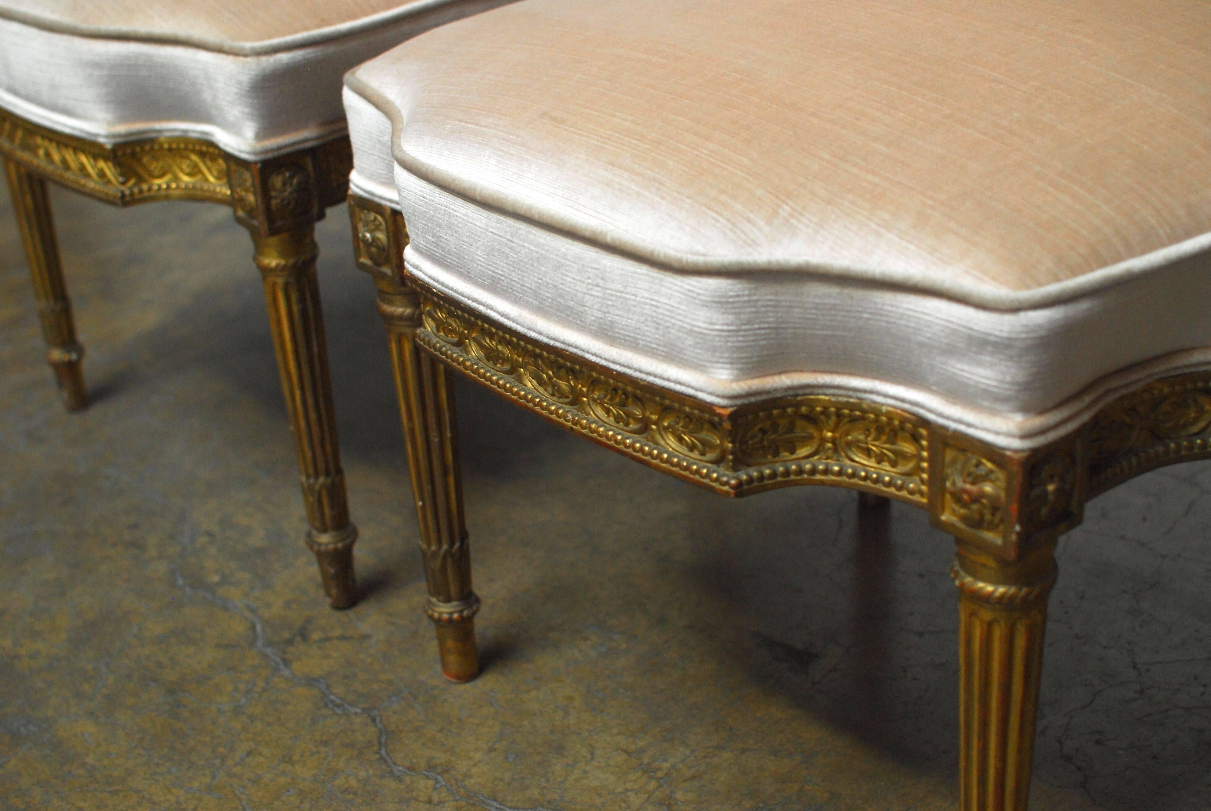 19th Century Louis XVI Giltwood Hall Chairs In Excellent Condition In Rio Vista, CA