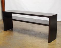 Grasscloth Parson's Style Textured Console Table