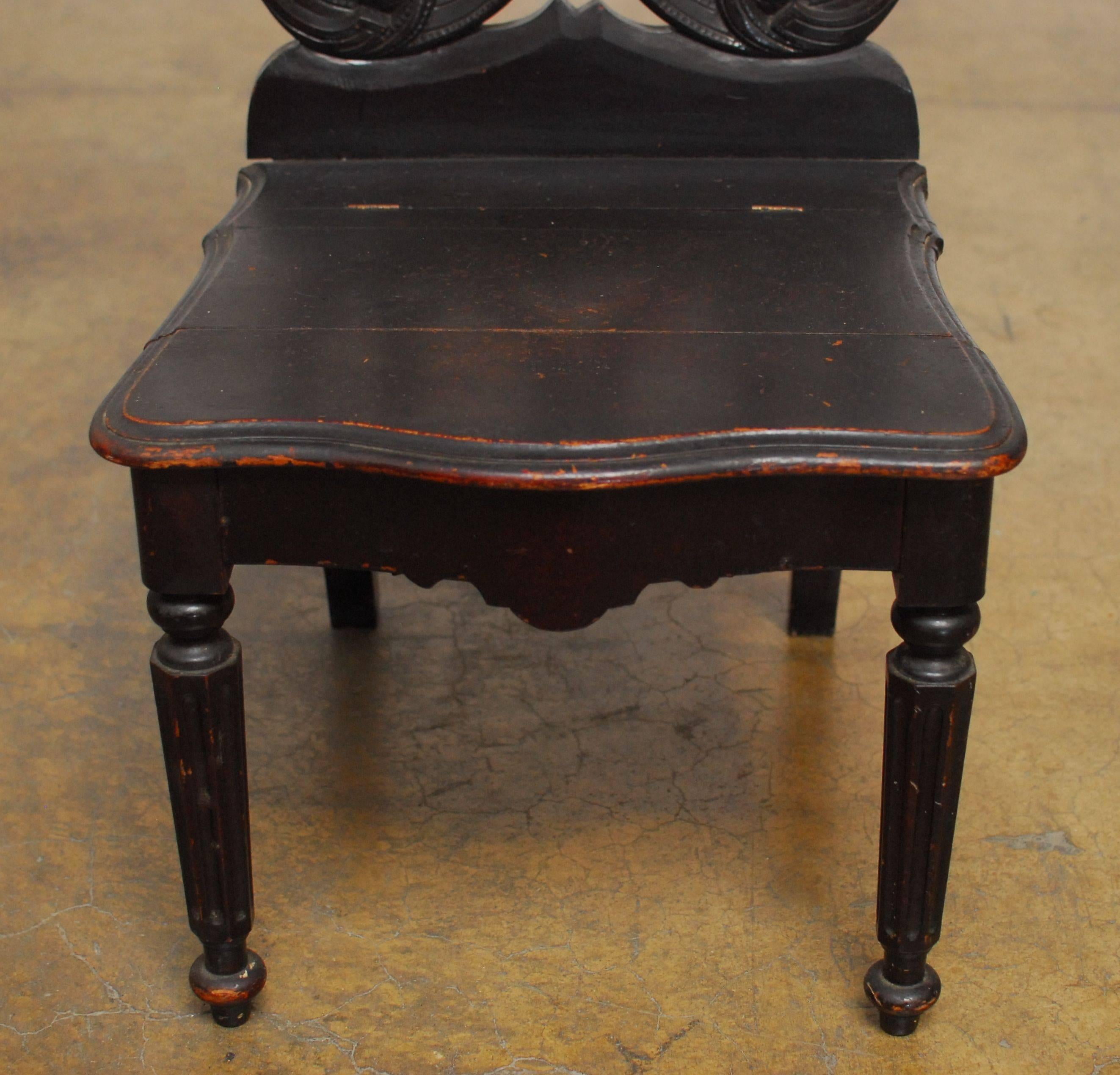 19th Century German Carved Hall Chair In Excellent Condition In Rio Vista, CA
