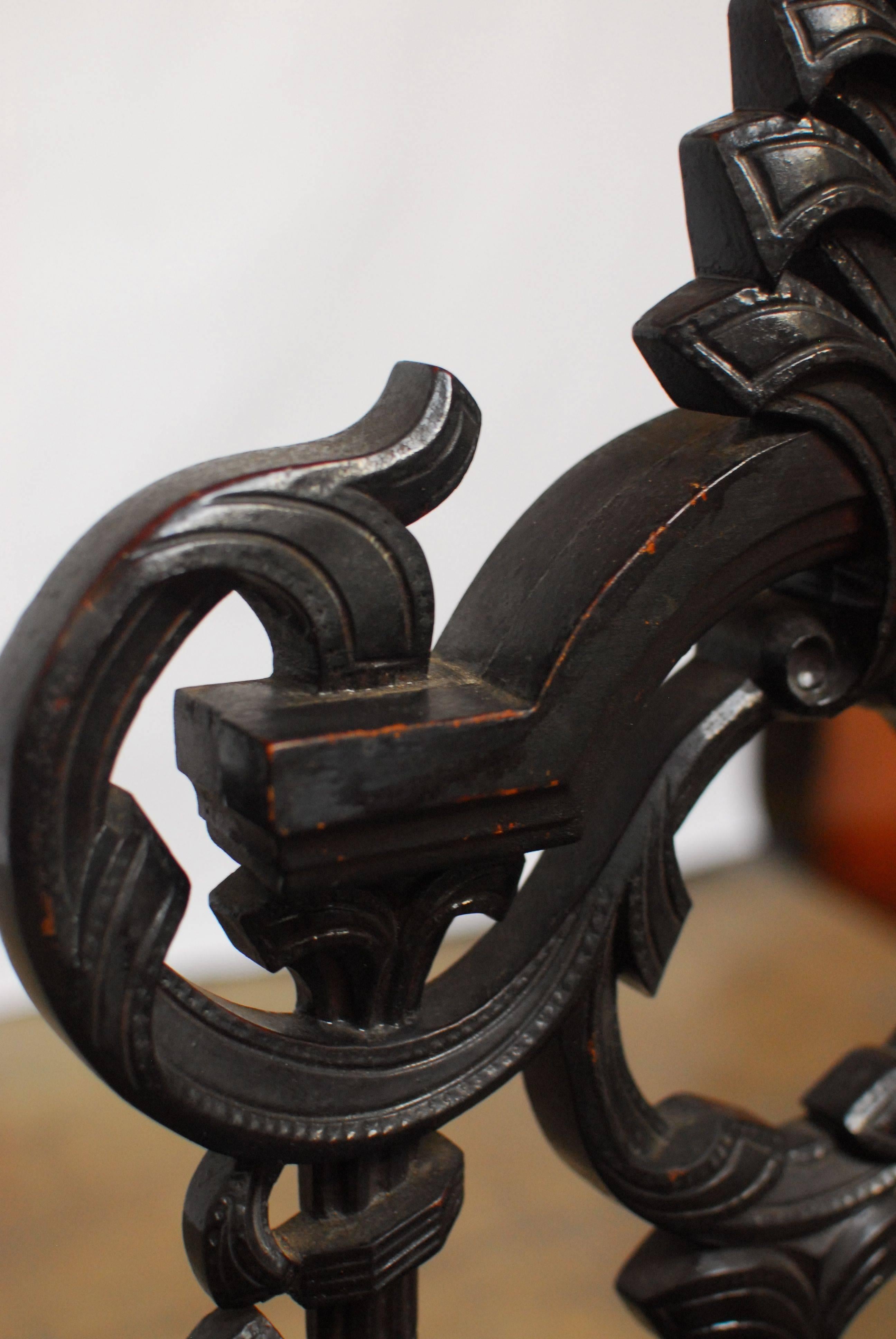 19th Century German Carved Hall Chair 3