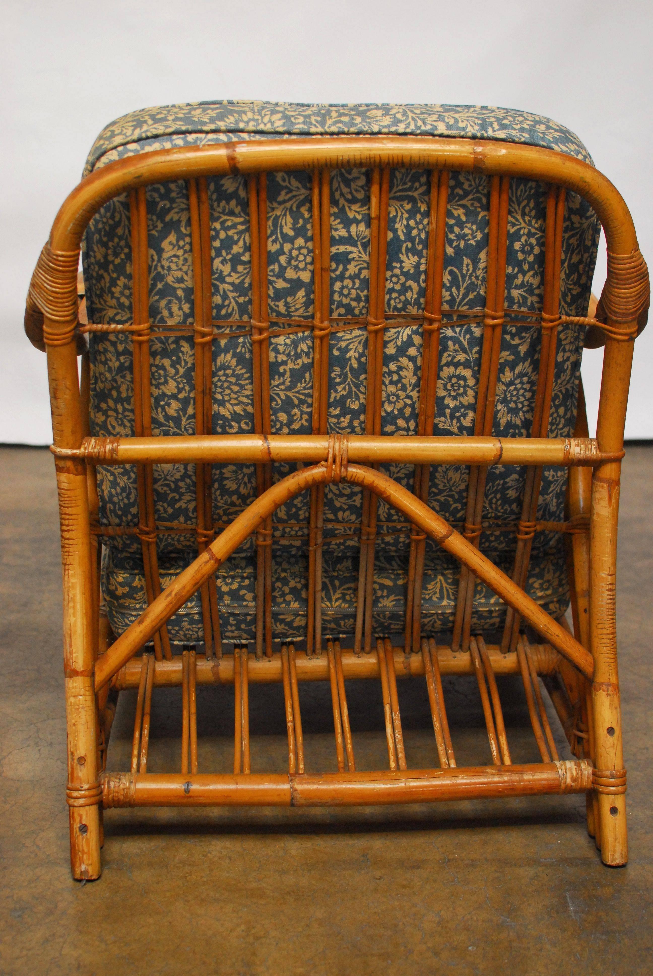 American Art Deco Rattan Lounge Chairs