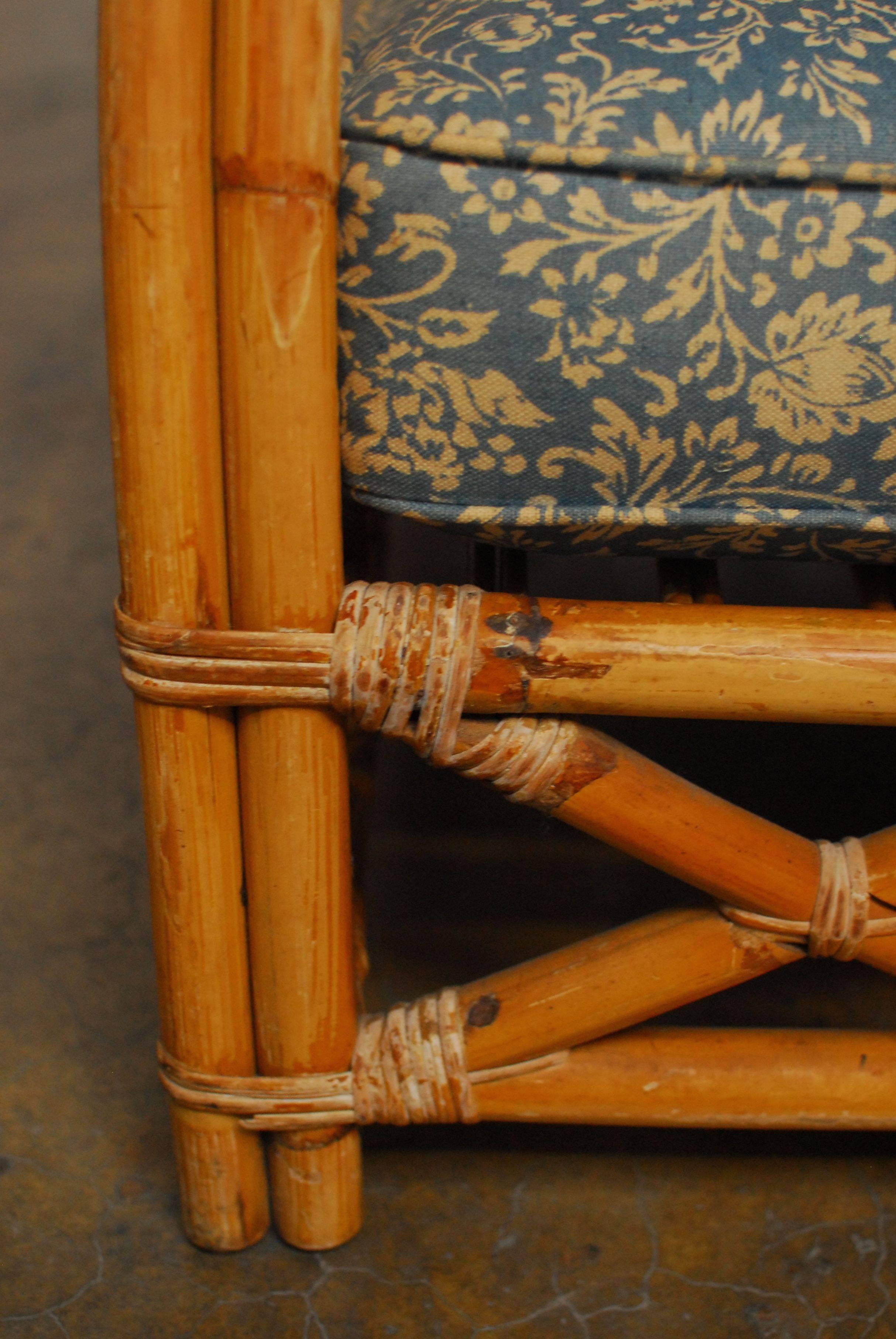 Bamboo Art Deco Rattan Lounge Chairs