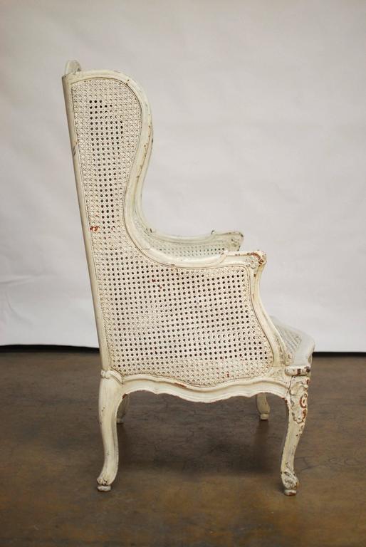 Louis XV Cane Wingback Bergere Chair at 1stdibs