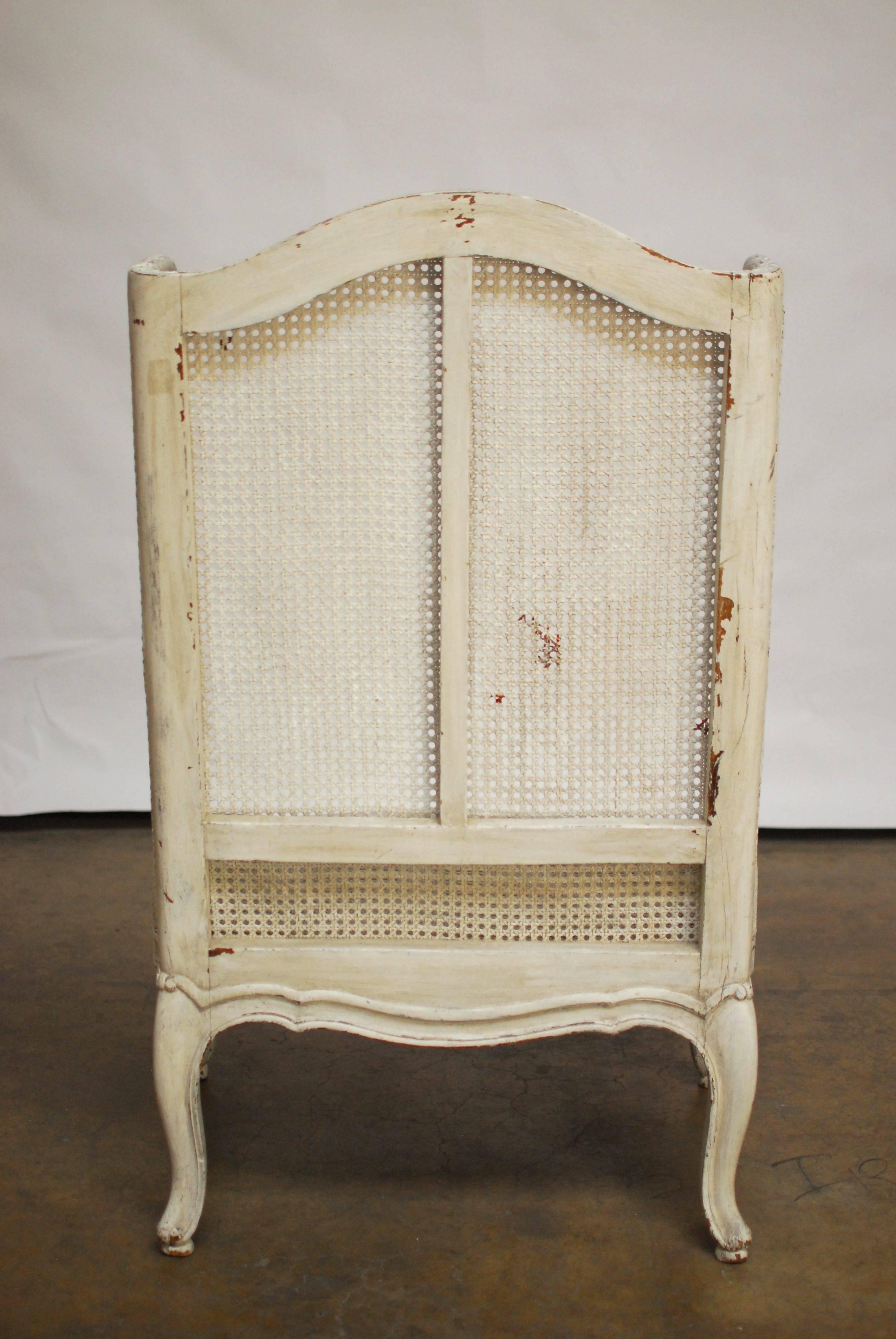 cane wing chair