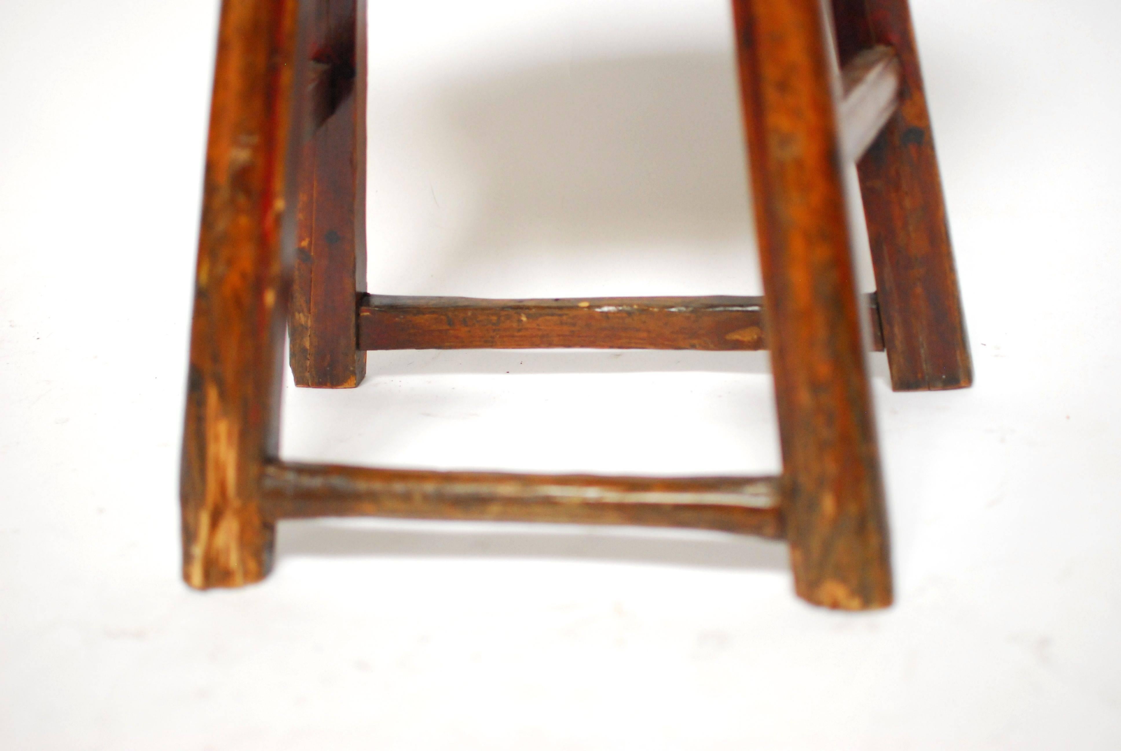 19th Century, Chinese Provincial Fan Shaped Stool In Good Condition For Sale In Rio Vista, CA