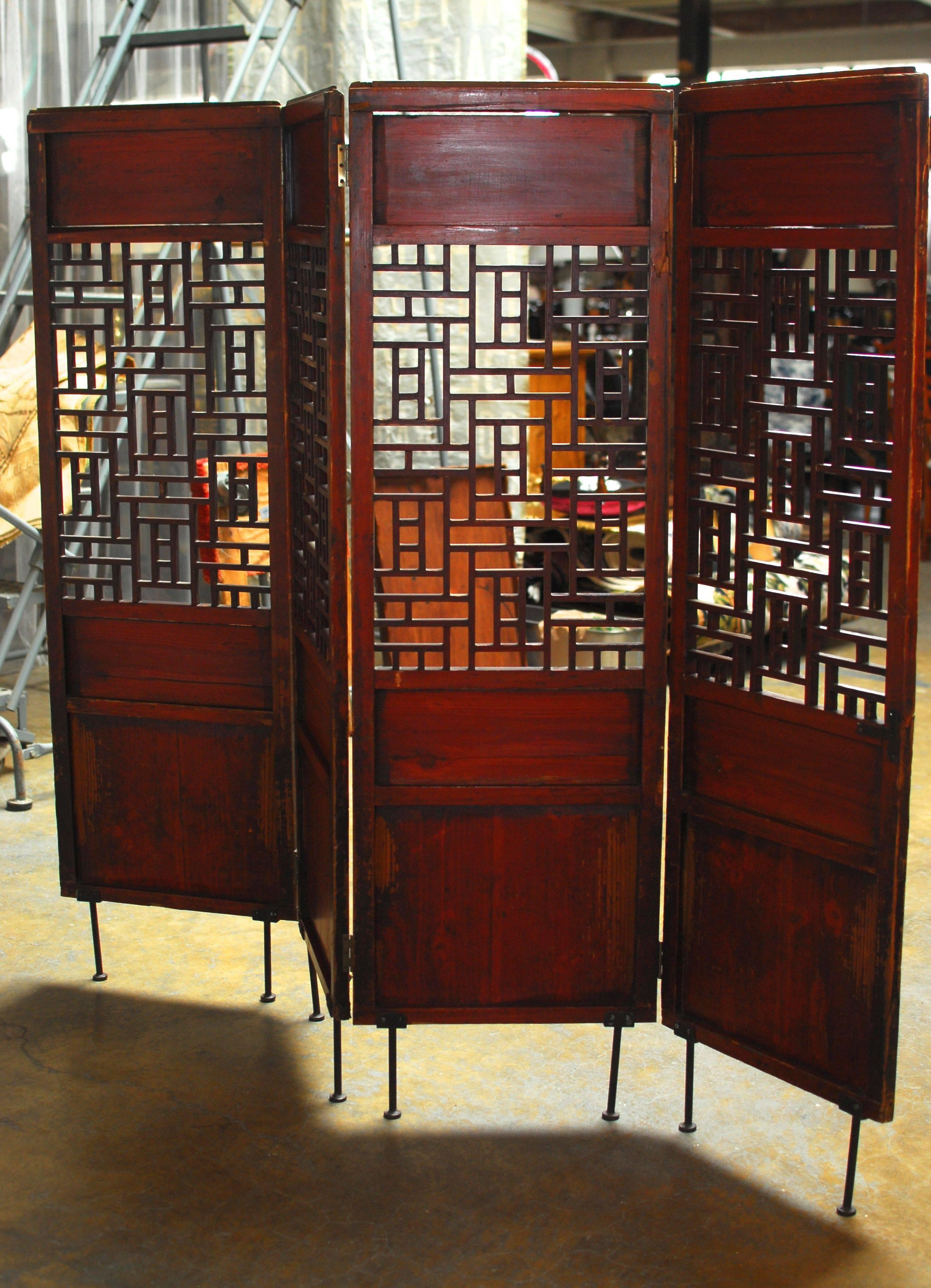 19th Century Chinese Lattice Panel Screen 1