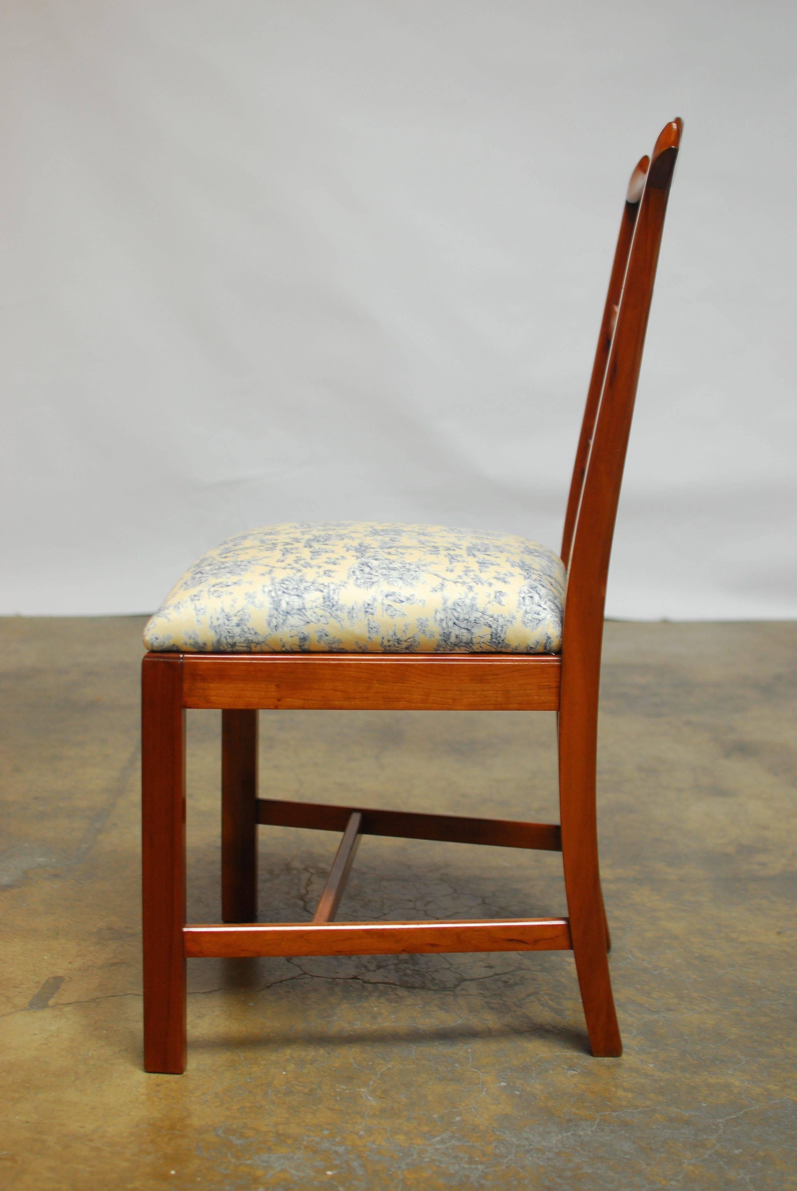 George III Chippendale Ladder Back Toile Dining Chairs