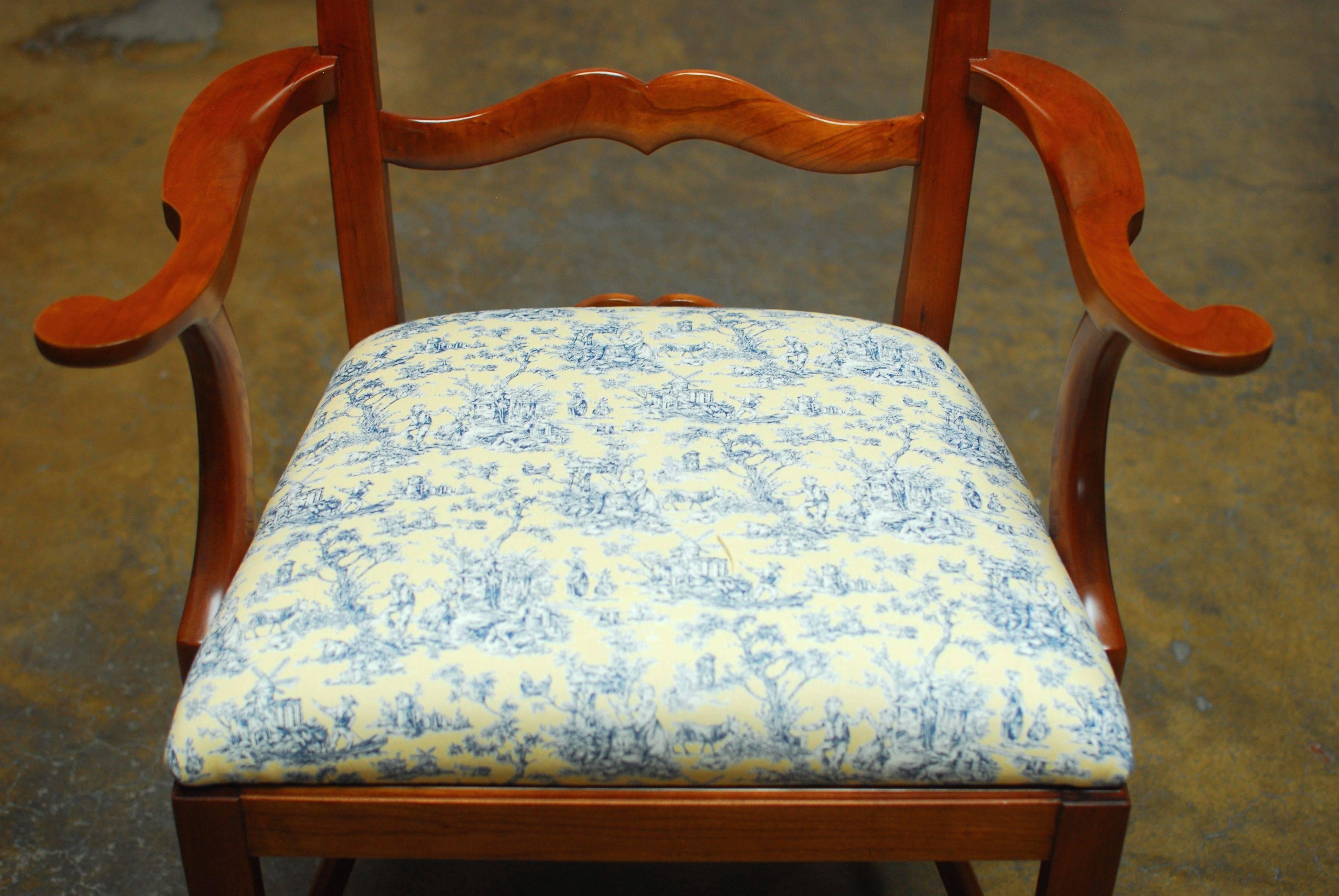 20th Century Chippendale Ladder Back Toile Dining Chairs