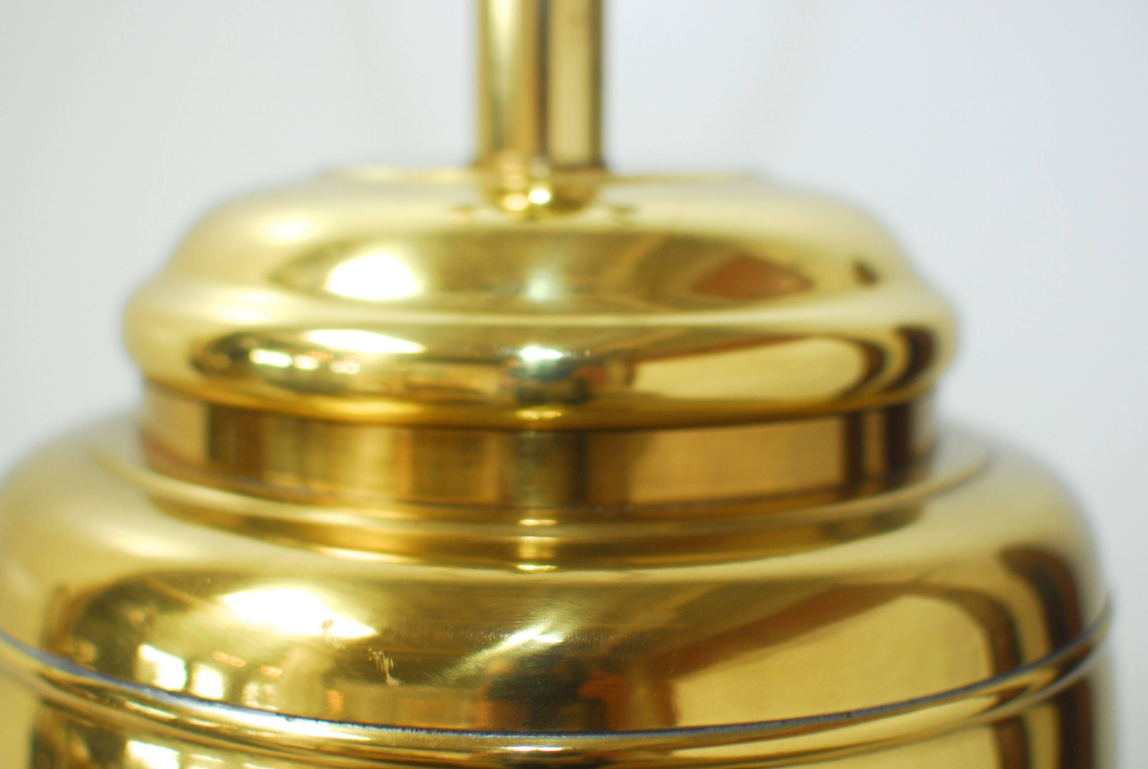 Hollywood Regency Frederick Cooper Brass Tea Jar Table Lamp