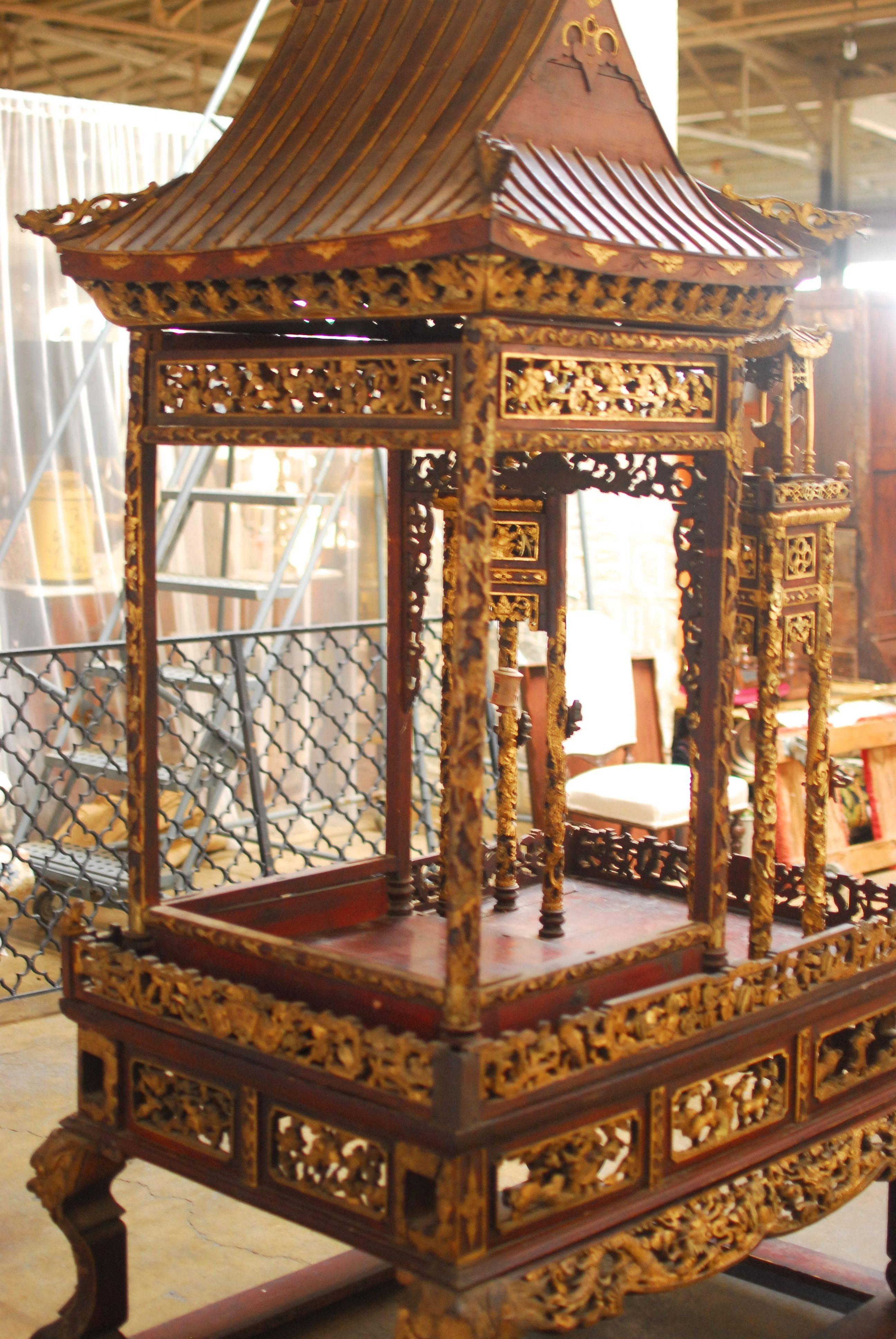 Monumental 19th Century Chinese Buddhist Altar Shrine In Good Condition In Rio Vista, CA