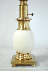 Stiffel Porcelain and Brass Ostrich Egg Table Lamp
