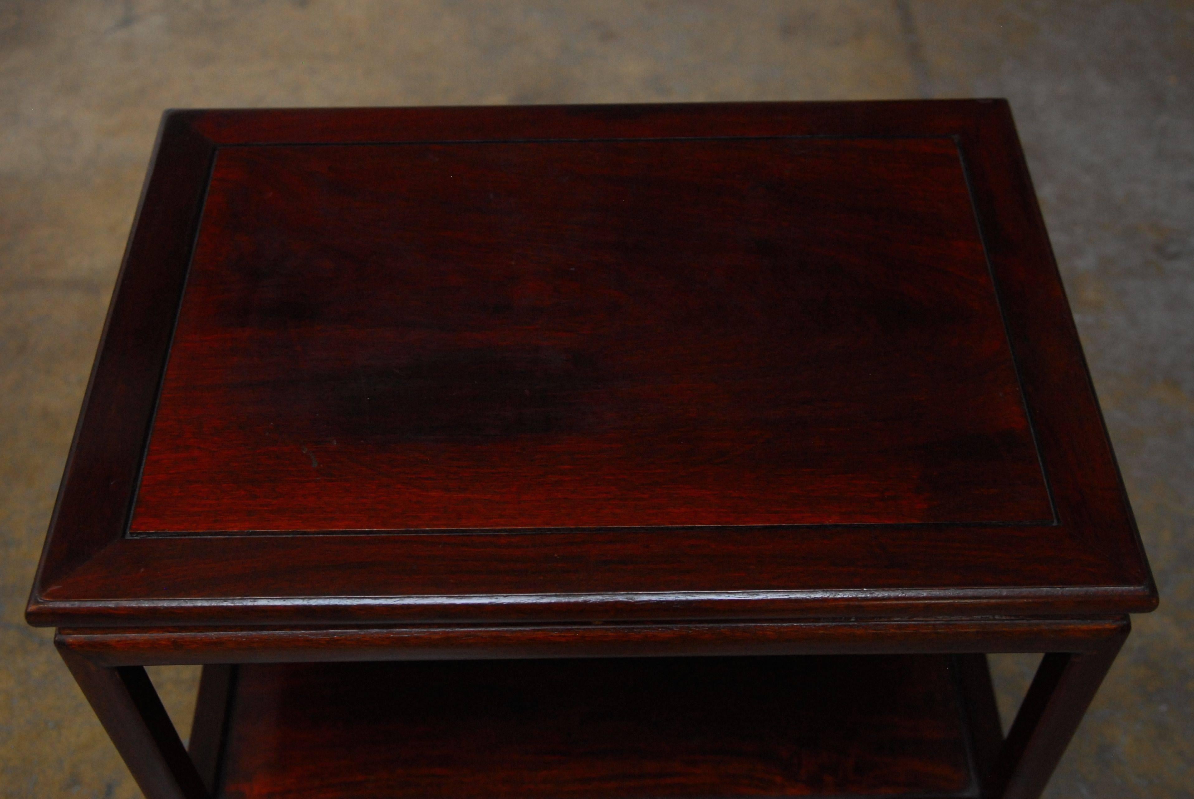 Pair of Ming Style Asian Rosewood Side Tables 2
