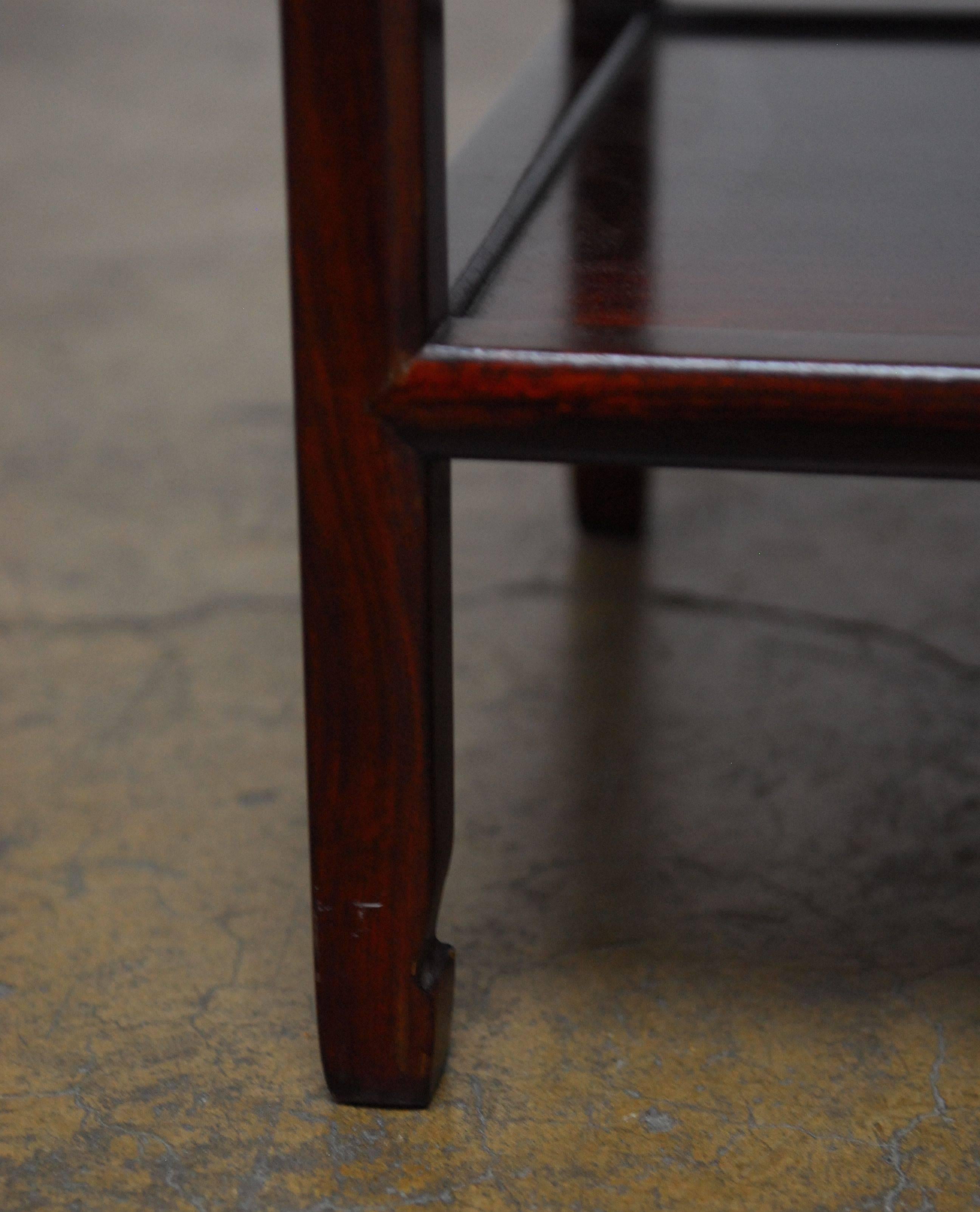 Chinese Export Pair of Ming Style Asian Rosewood Side Tables