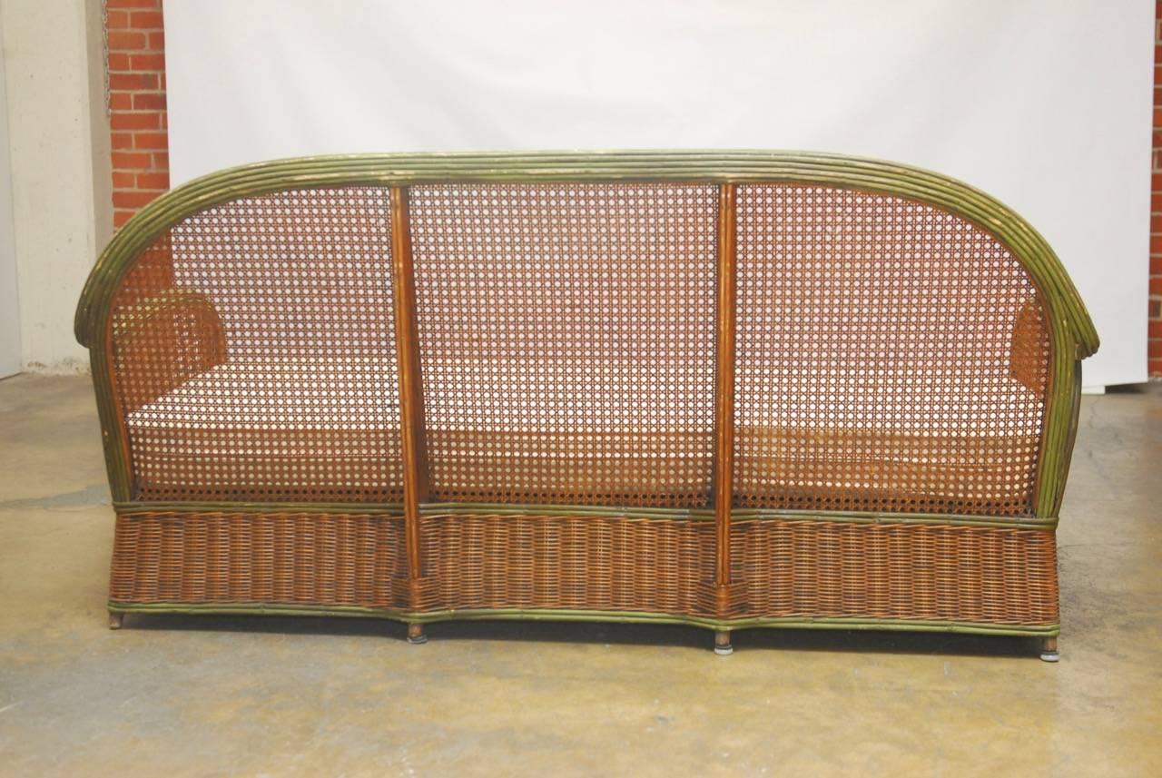 French Art Deco Wicker and Cane Settee 6