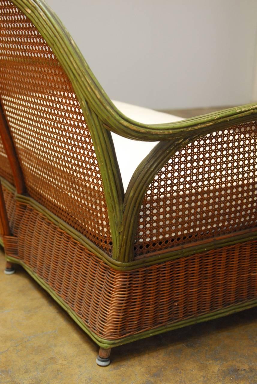 French Art Deco Wicker and Cane Settee 3