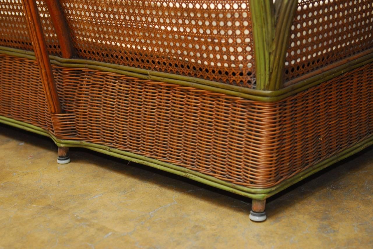 French Art Deco Wicker and Cane Settee 4