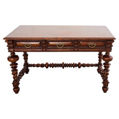 Portuguese Baroque Style Library Table by Alfonso Marina