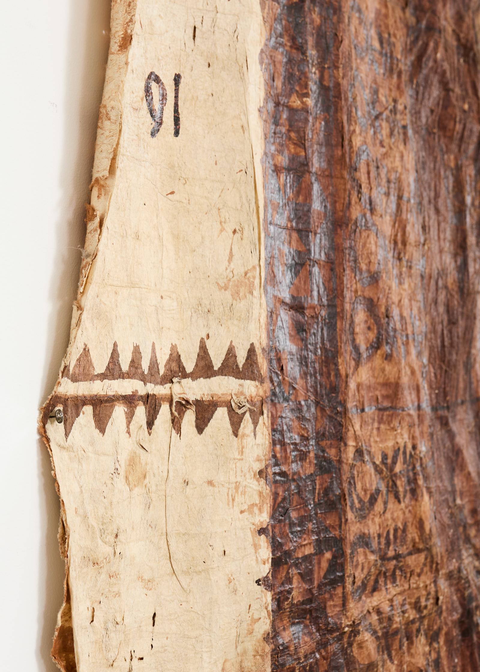 Stammes-Stil 12 Ft polynesischen Tapa Rinde Tuch aus Tonga im Angebot 2