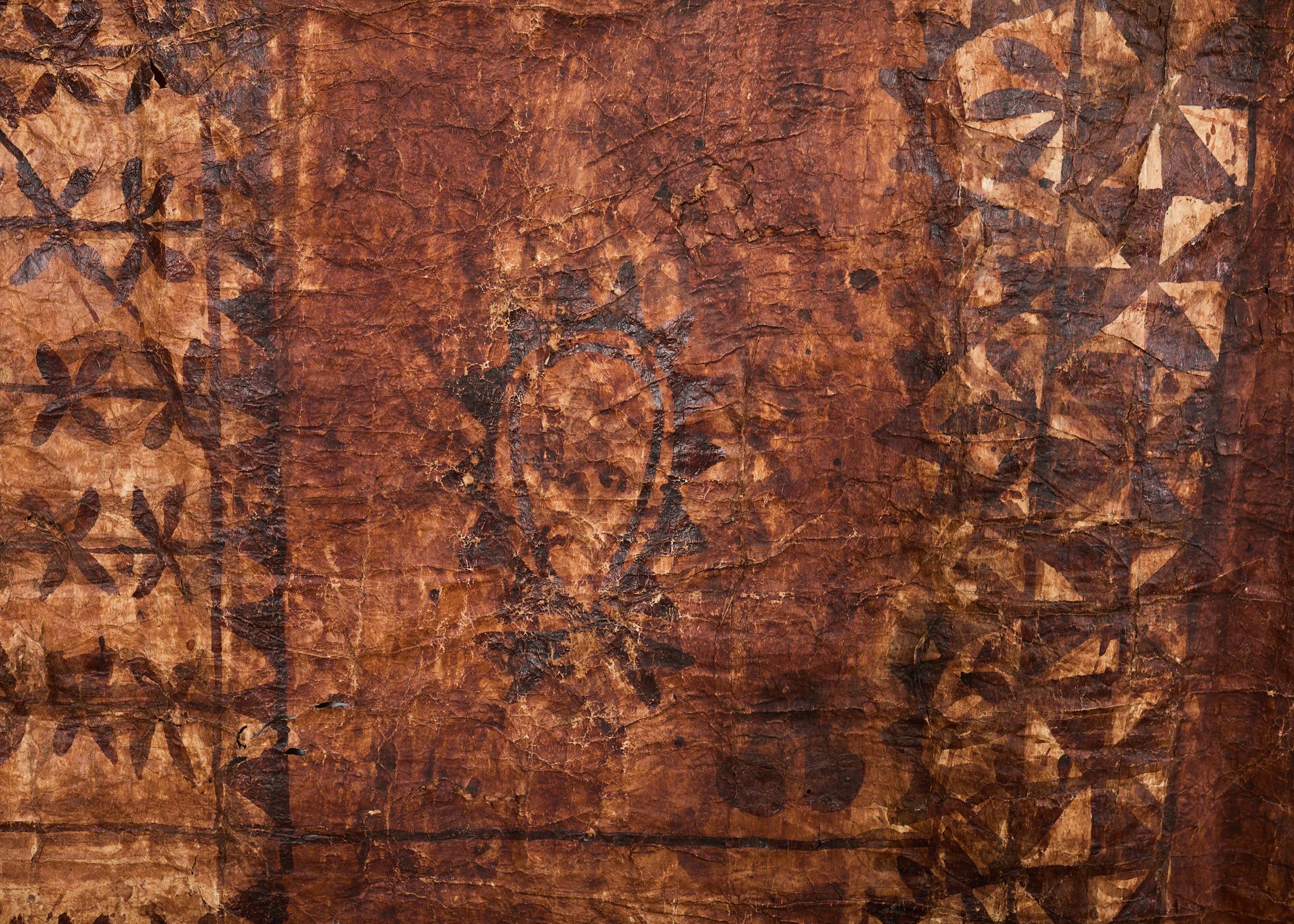 Stammes-Stil 12 Ft polynesischen Tapa Rinde Tuch aus Tonga im Angebot 6