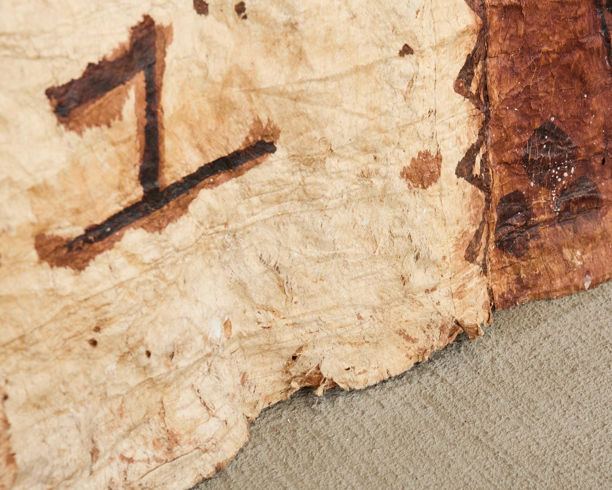 Stammes-Stil 12 Ft polynesischen Tapa Rinde Tuch aus Tonga im Angebot 3