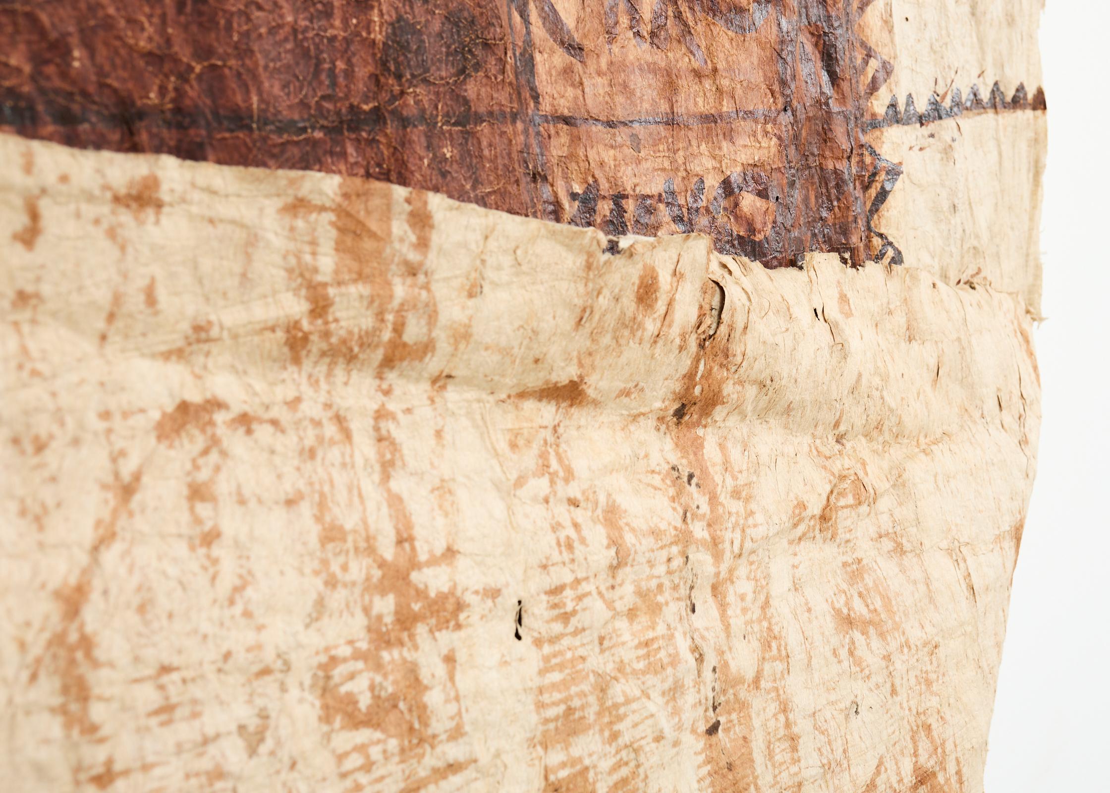 Stammes-Stil 12 Ft polynesischen Tapa Rinde Tuch aus Tonga im Angebot 9