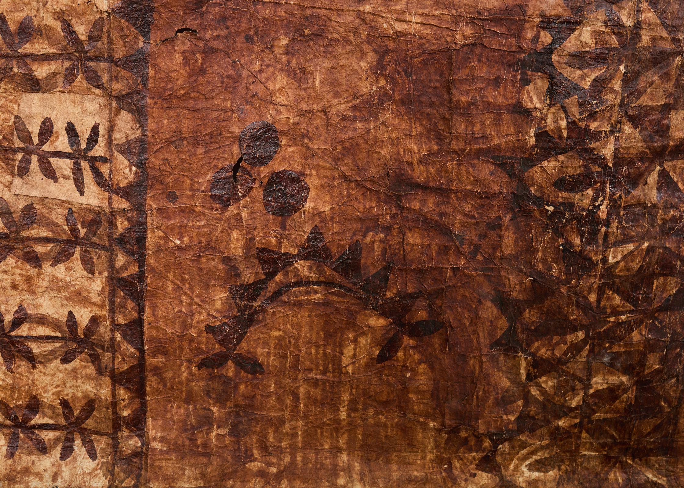 Stammes-Stil 12 Ft polynesischen Tapa Rinde Tuch aus Tonga im Angebot 7