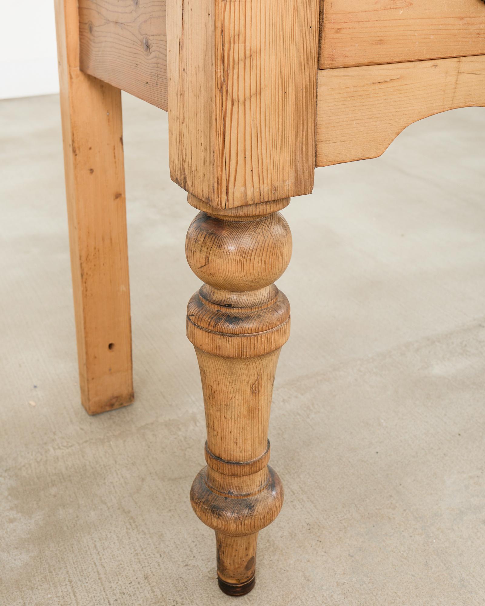 19th Century Country English Provincial Pine Dresser Console Table For Sale 10