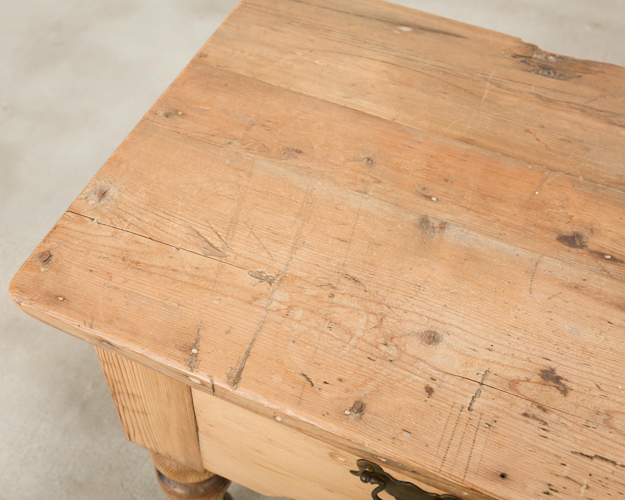 19th Century Country English Provincial Pine Dresser Console Table For Sale 11