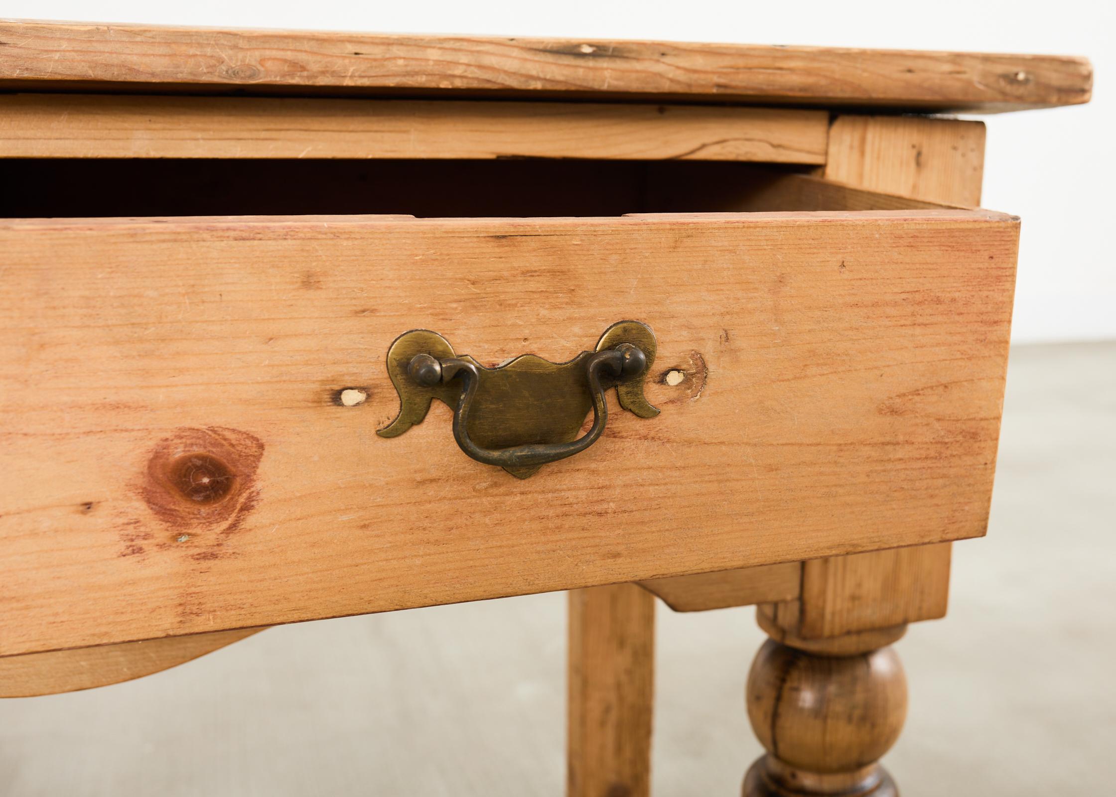 19th Century Country English Provincial Pine Dresser Console Table For Sale 8