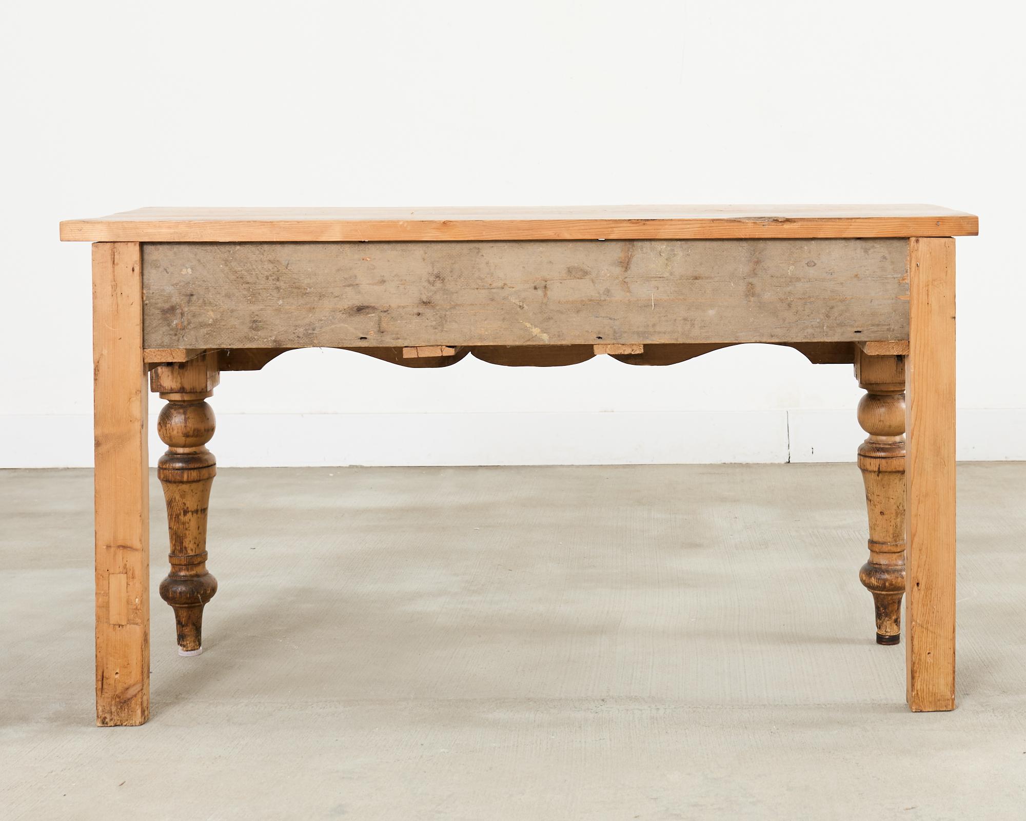 19th Century Country English Provincial Pine Dresser Console Table For Sale 15