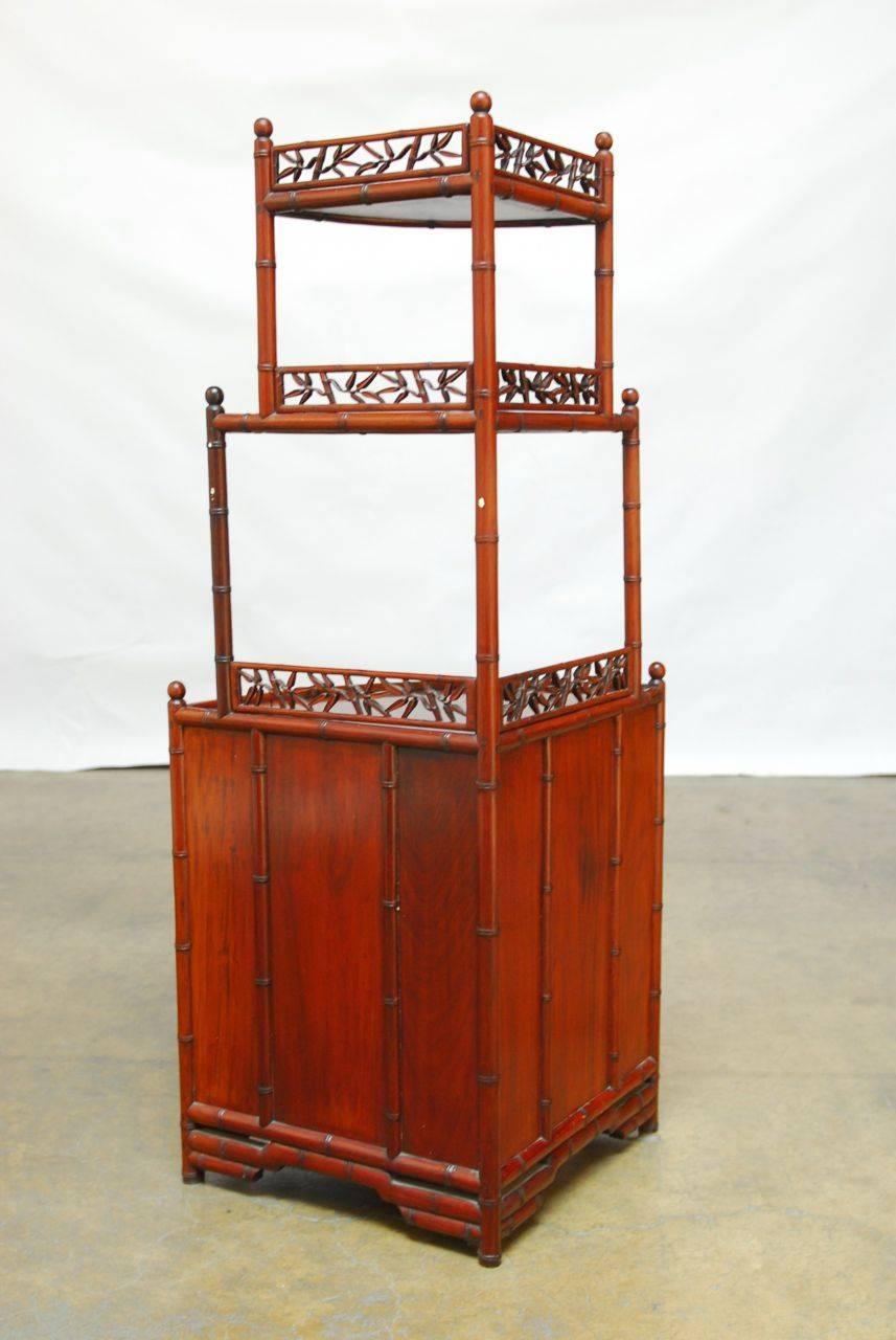 Chinese Rosewood Etagere Cabinet 2