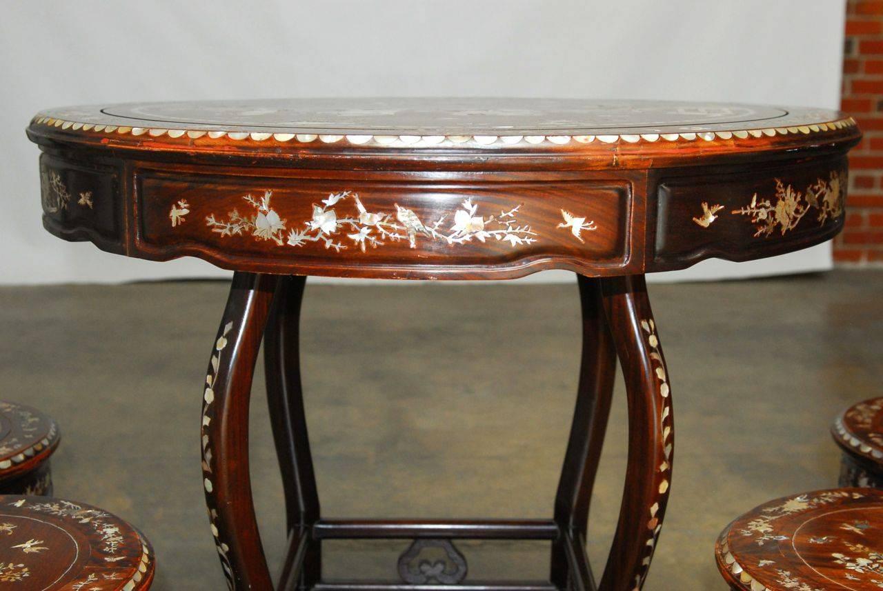 Vintage Chinese ROSEWOOD Console Table INLAID Pearl miniature DOLL furniture 