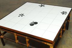 Ficks Reed Tile and Bamboo Coffee Table