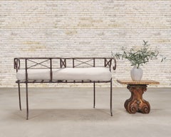 20th C. French Neoclassical Iron Tête-À-Tête Garden Bench
