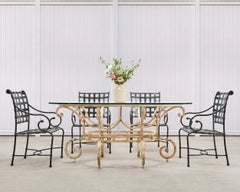 20th Century Italian Regency Wrought Iron Garden Dining Table