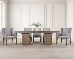 Bernhardt Linea Cerused Oak Modern Pedestal Dining Table 7.5 Ft