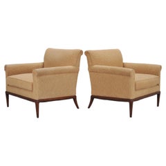Pair of A. Rudin "No. 600.1" Hardwood Boucle Lounge Armchairs
