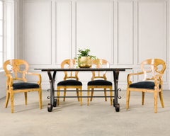 Set of Twelve Viennese Biedermeier Style Burlwood Dining Chairs
