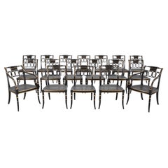 Set of Eighteen Baker “Governor Alston” Regency Dining Chairs